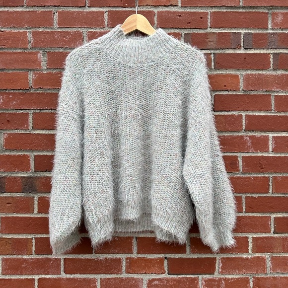 Joie oversized, cropped, fuzzy sweater. Multicolor. Size large. - Picture 3 of 5